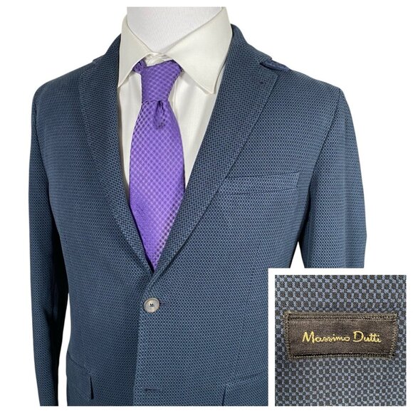 Massimo Dutti Sport Coat 40R Surgeon Cuff Slim Fit Extrafine Cotton Unstructured